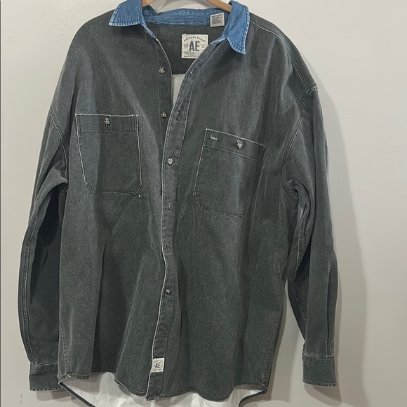 American Eagle Outfitters Other - AE Denim Button-Up Shirt with Blue Collar